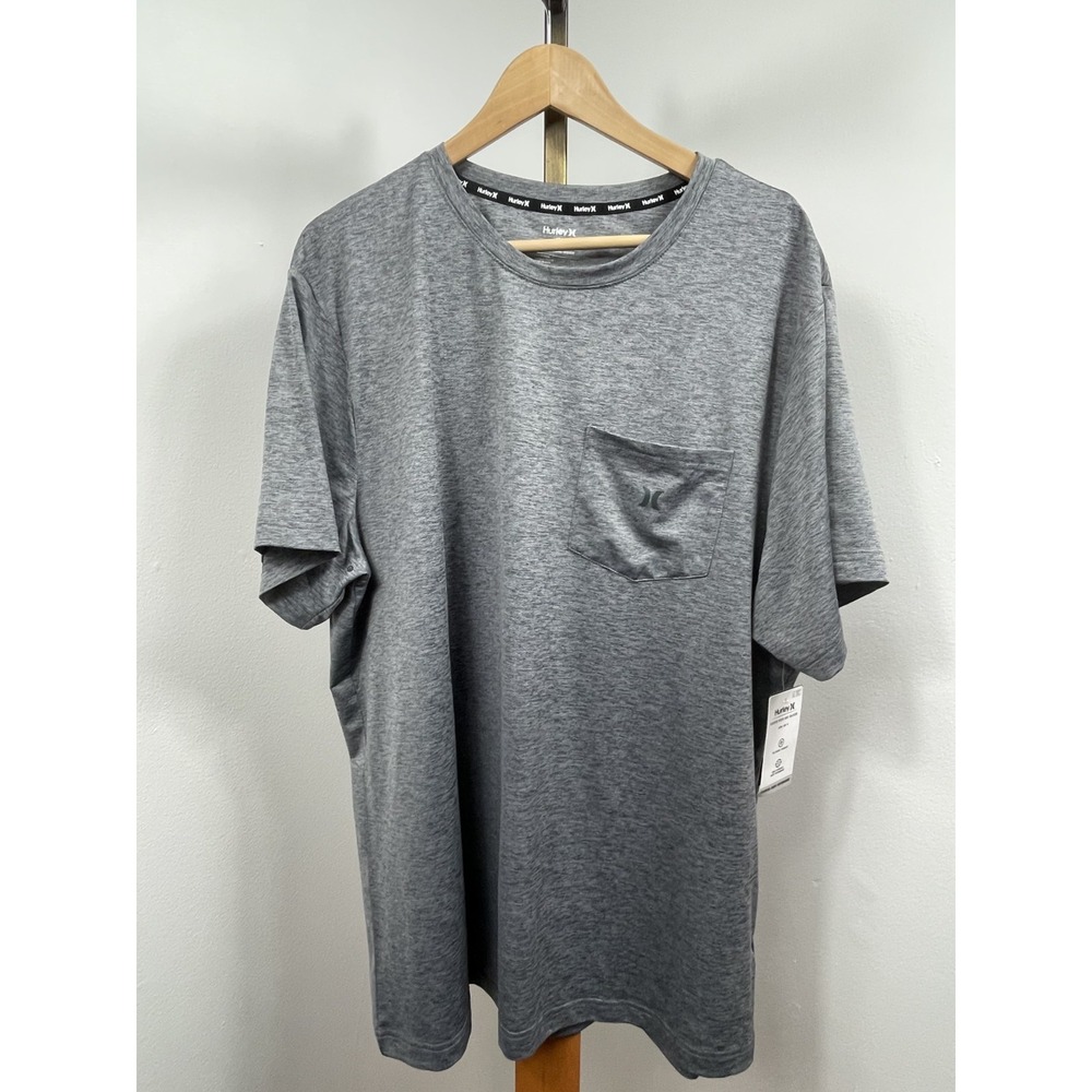 Hurley Mens XXL Gray Quick Dry Performance Graphic T-Shirt Short Sleeve Size XXL